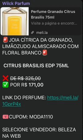 Print da promoção do Citrus Brasilis